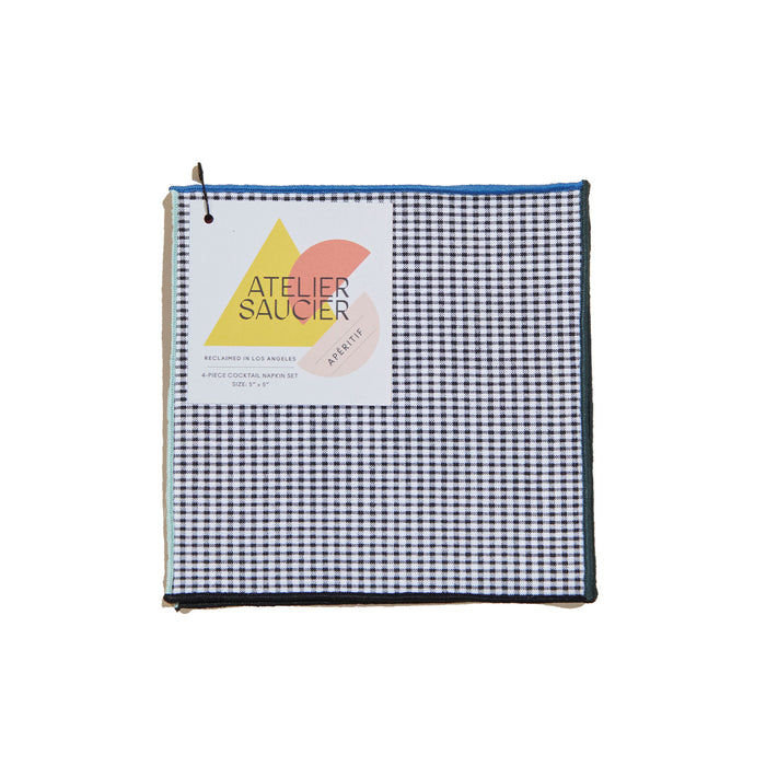 Retro Gingham Cocktail Napkins - CJF Selections